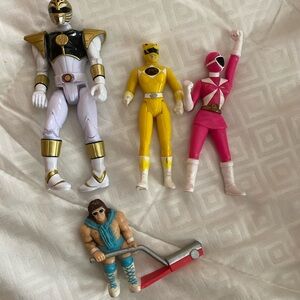 Power Rangers Action Figure Set - Pink, Yellow, White